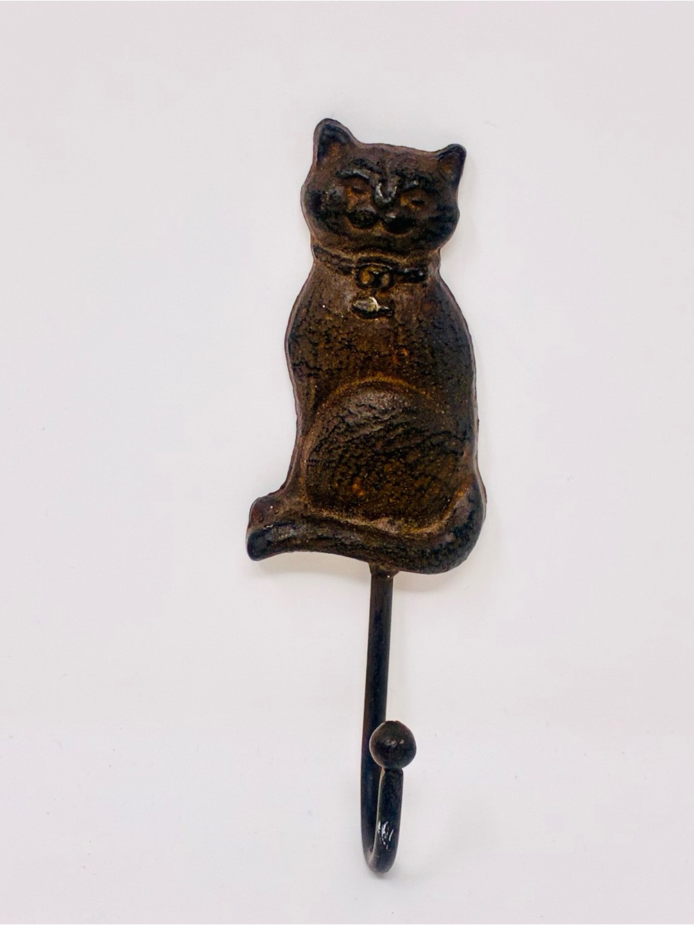 Cast Iron Cat Wall Hook Key Towel Coat Hanger 6”